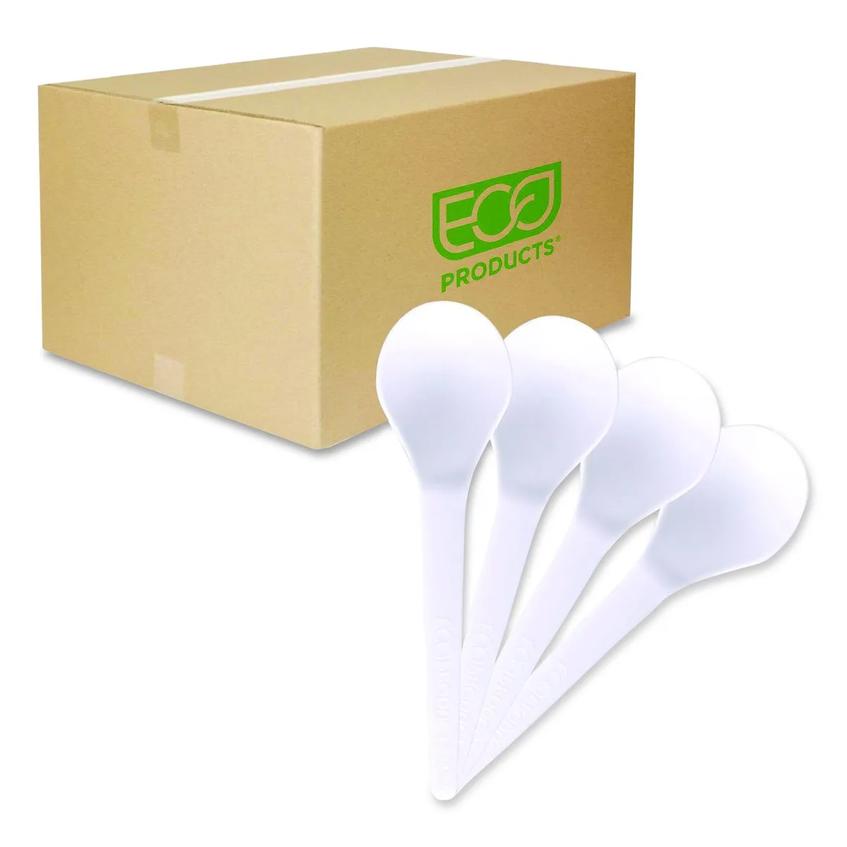 Eco-Products Eco-Products Plantware Compostable Soup Spoon Heavyweight White 50/Pack — product photo