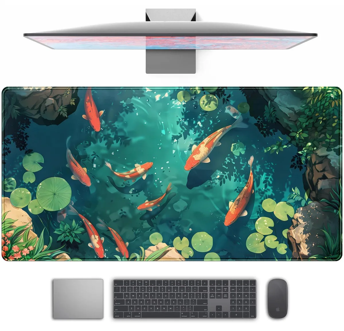  TENG DA QING ADX000 CXD-001 Mouse Pad 31.5x15.7in 0.12in DL-Lnk Wash Lotus Pond — product photo