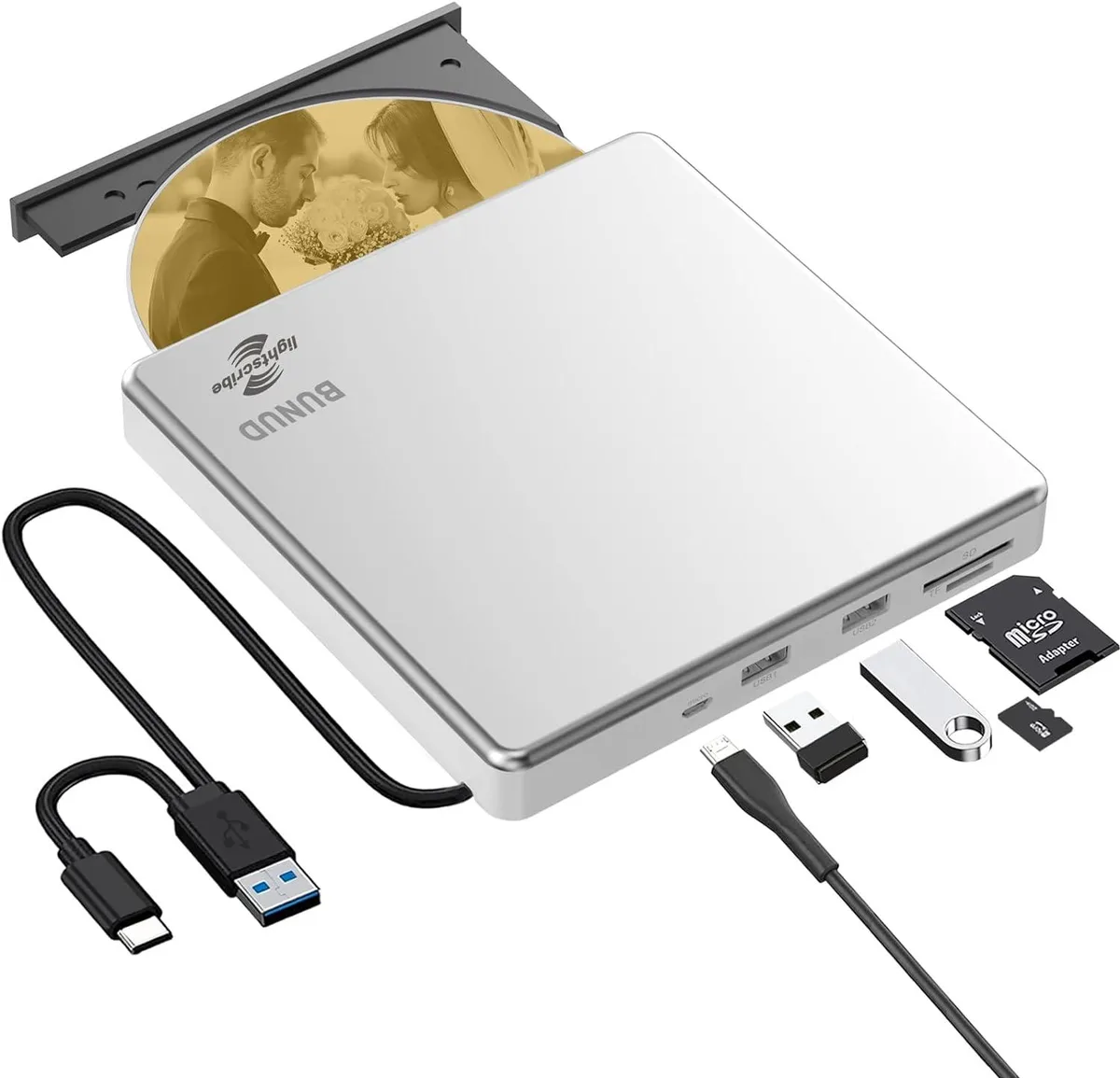 PISKEKAT PISKEKAT External CD DVD Drive LightScribe 5-in-1 — product photo