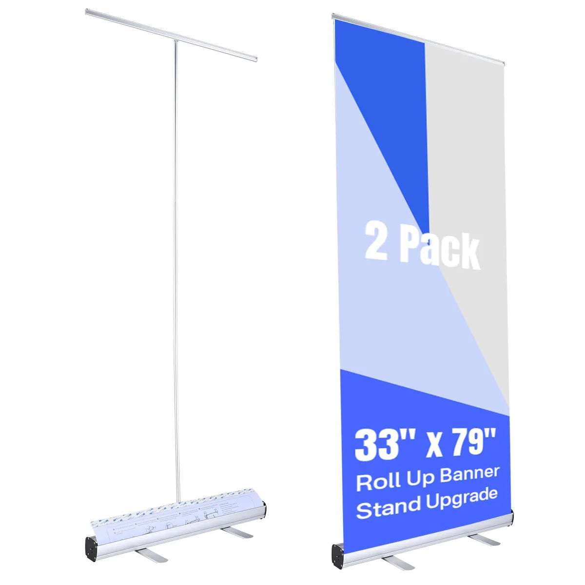 Yescom USA, Inc. Yescom USA, Inc. 35BNS002-3379X2 2 Pack 33"x79" Retractable Banner Stand Supply — product photo