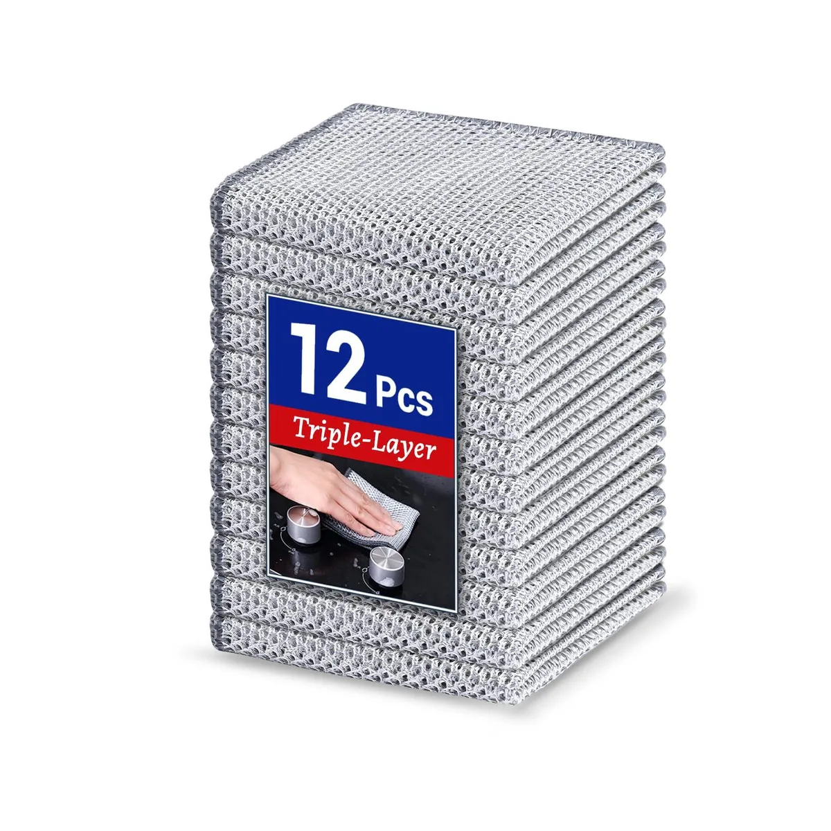  3M 12 PCS 3-Layer Wire Dishcloths 7.87 in indoor maintenance — product photo