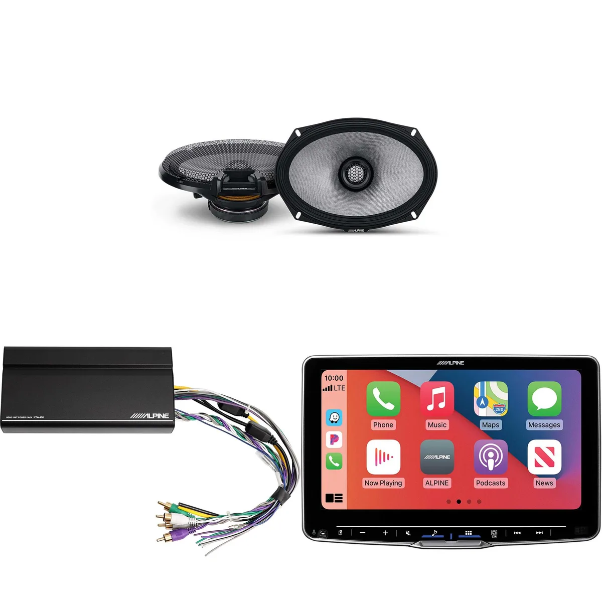 Alpine Alpine ILX-F509 Halo9 9" Receiver Bundle w/ R2-S69 6x9" Speakers &amp; KTA-450 Power Pack — product photo