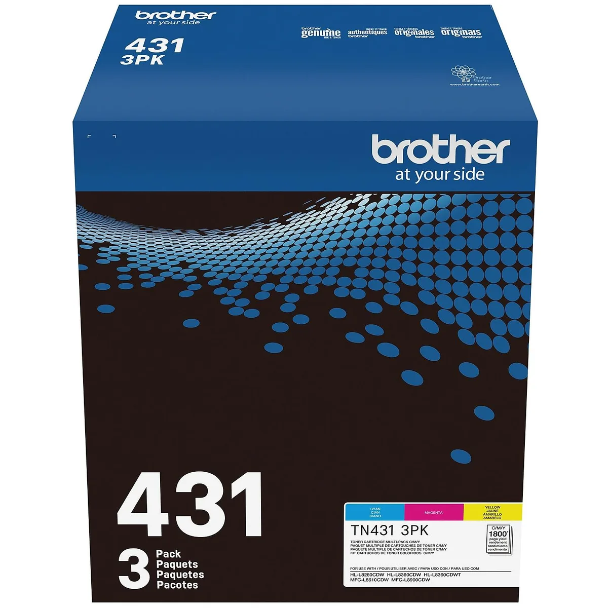 Brother Brother TN4313PK toner cartridges (genuine brands) 3-pack cyan magenta yellow 1800 pages — product photo