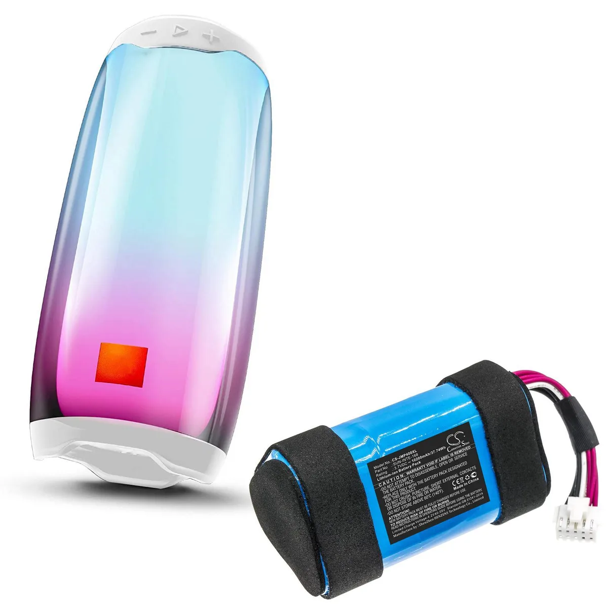 A rectangular Cameron Sino replacement battery for Pulse 4 devices