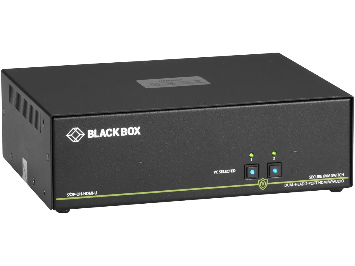 Black Box Corporation Black Box SS2P-DH-HDMI-U 4-Port 2-Monitor 4K 60Hz KVM Switch — product photo