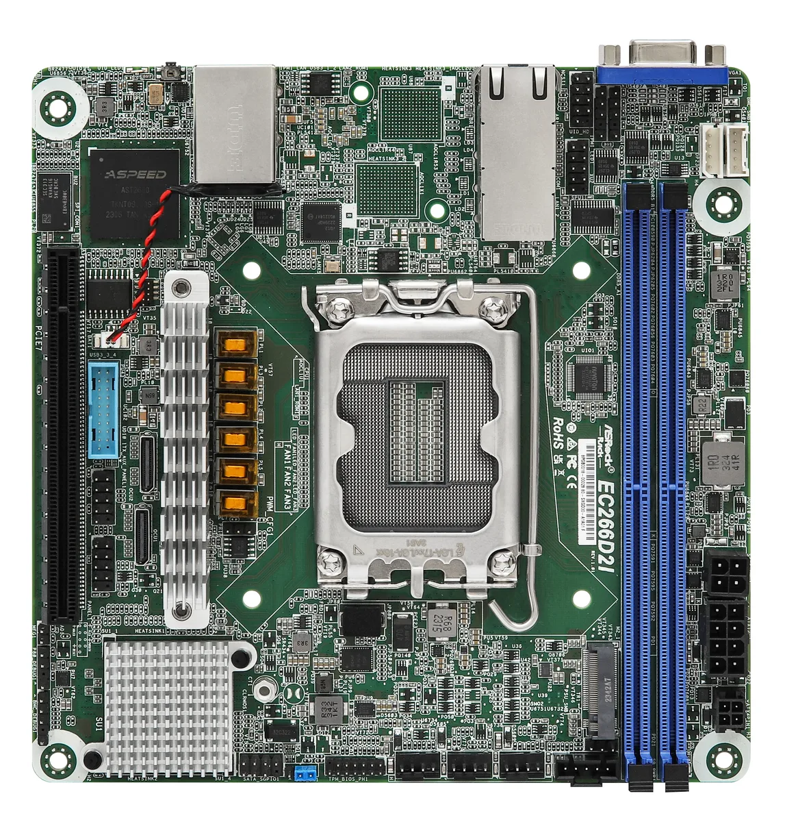 ASRock Rack ASRock Rack EC266D2I Mini-ITX server motherboard LGA 1700 DDR5 64GB — product photo