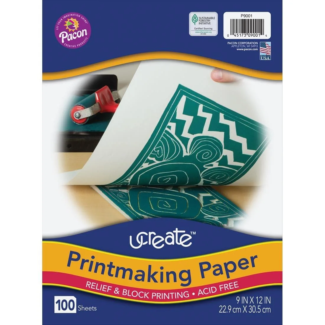  UCREATE Printmaking Paper White 9" x 12" 100 Sheets 9001 — product photo