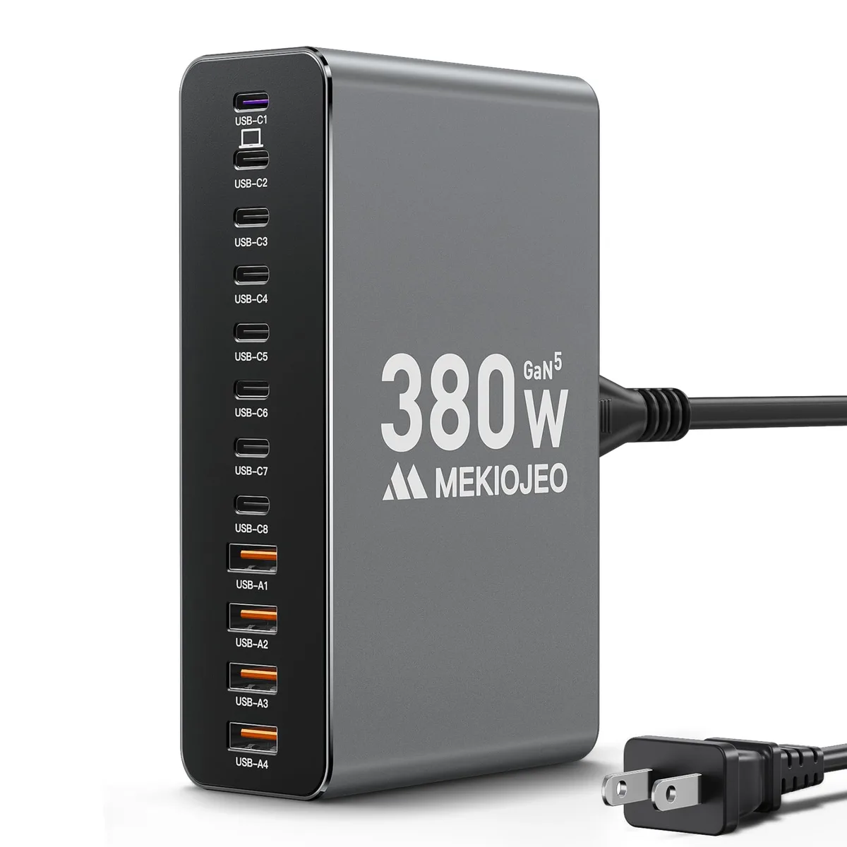  MEKIOJEO M23 12-Port 380W USB Charging Station Gray — product photo