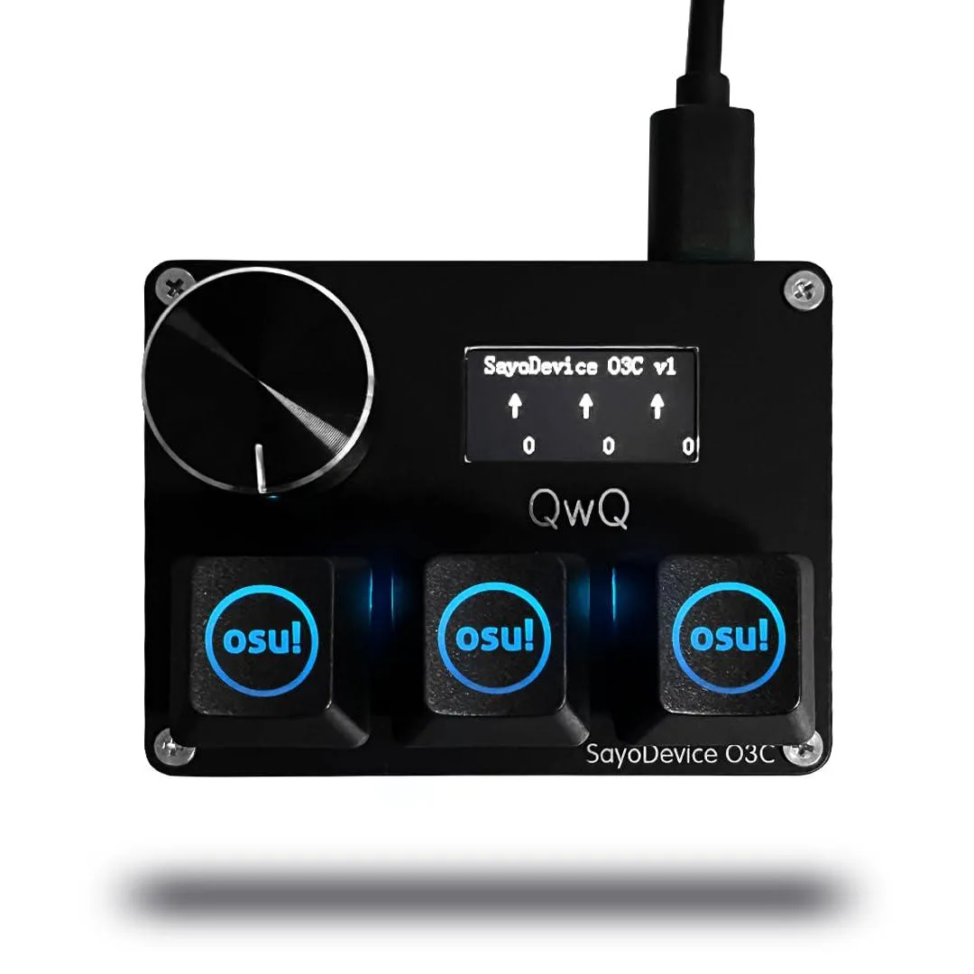  BTXETUEL Sayodevice-O3C 3-key OSU keypad knob screen Black — product photo
