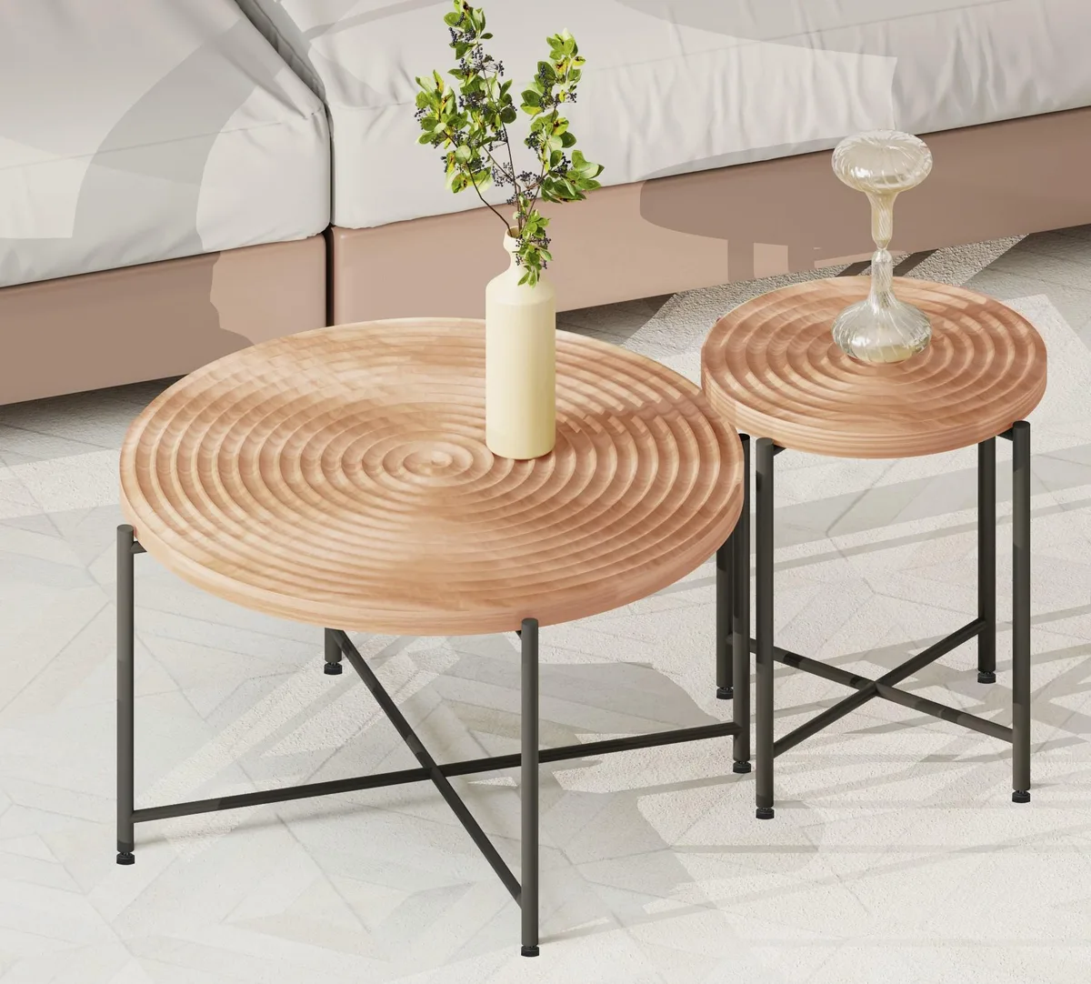 tuphen tuphen 2-Piece Coffee and End Table Set Red Cedar-Brown — product photo