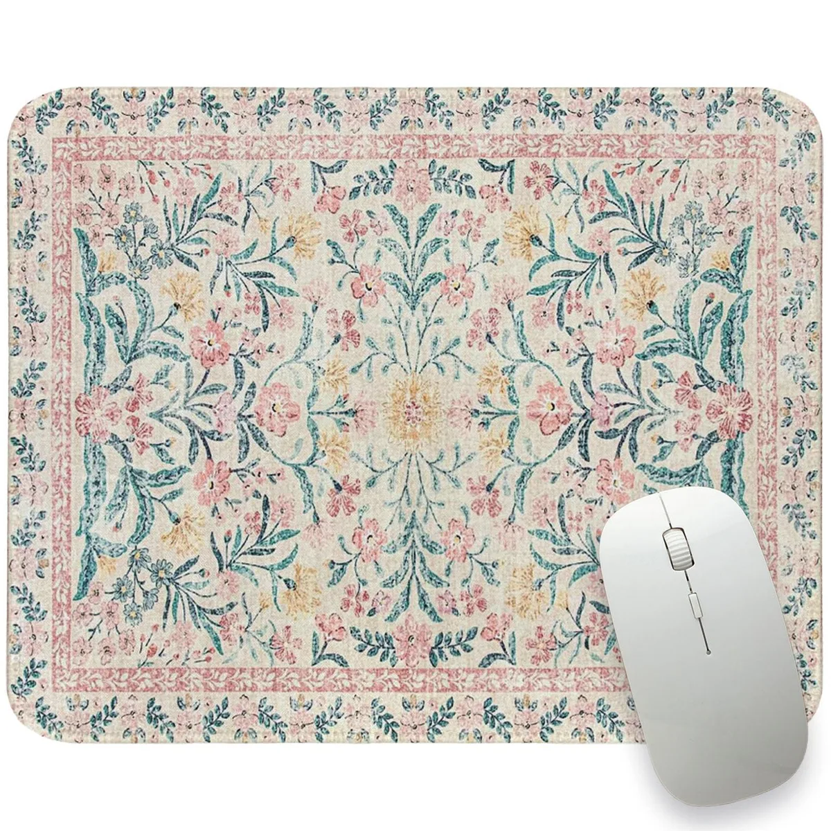  UTELKA U076 Mouse Pad Pink Floral 10.2x8.2 in — product photo