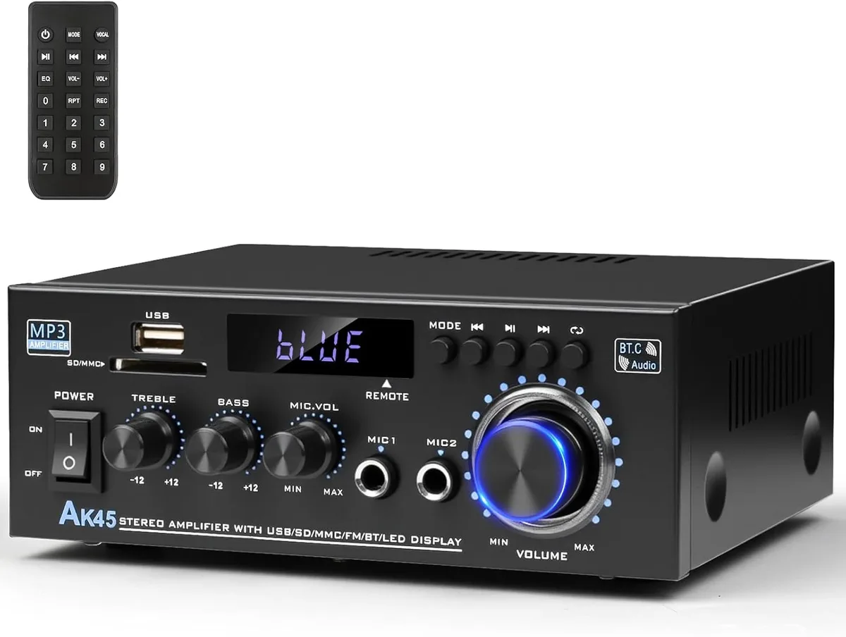  CiLmirsac AK45 Bluetooth 5.0 Stereo Amplifier Receiver 400W — product photo