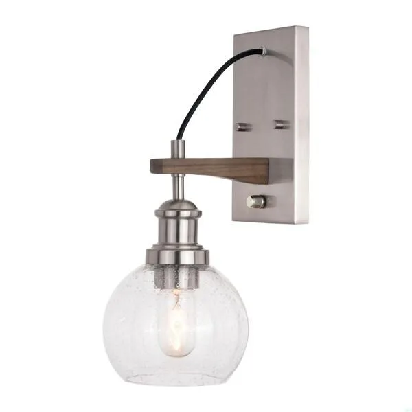 Vaxcel Vaxcel 373 Avondale Satin Nickel Wood Pendant — product photo