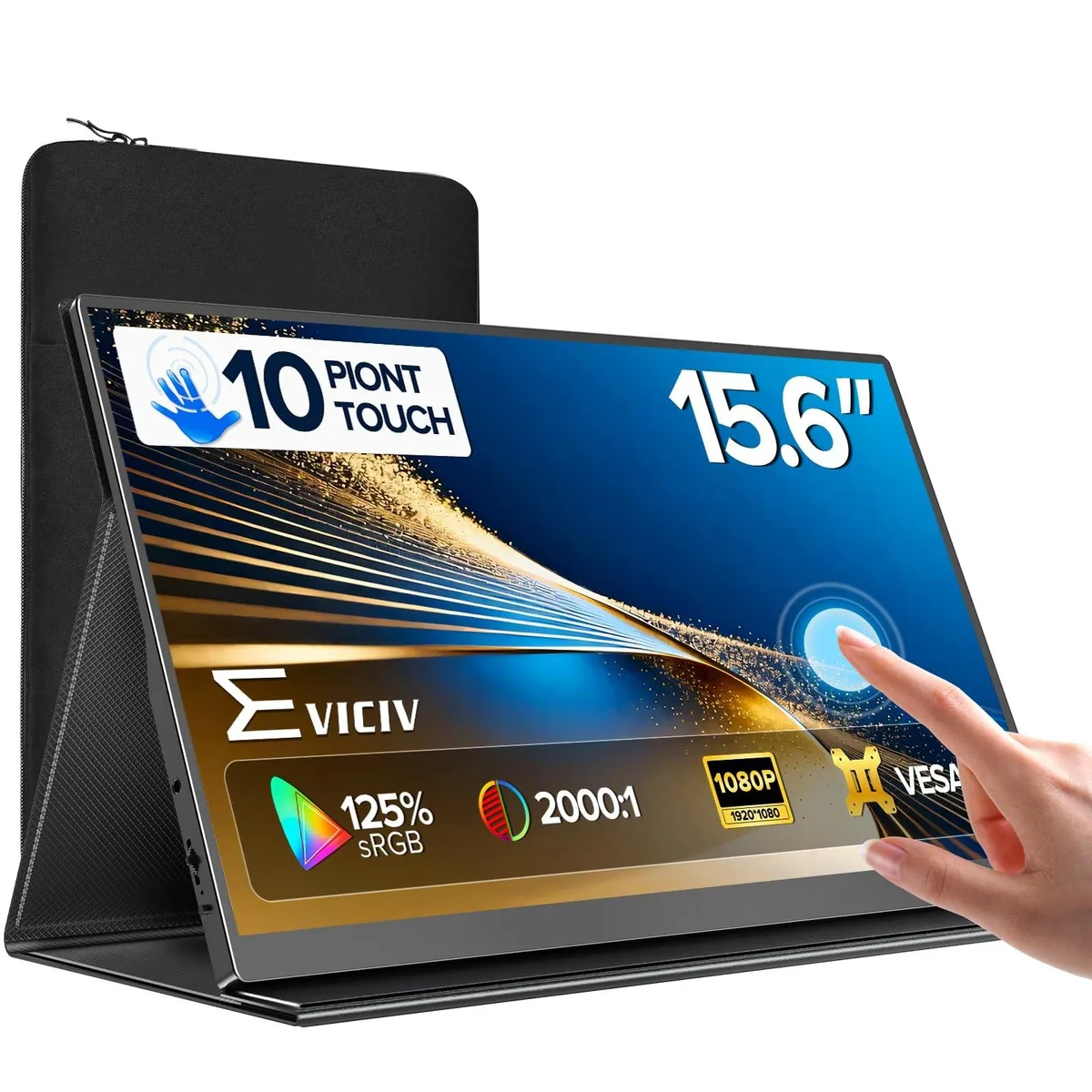 EVICIV EVICIV 15.6 125% sRGB 1080P IPS 10-Point Touch 2 in 1 Accessory — product photo