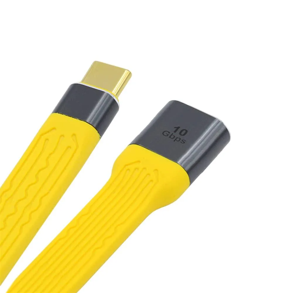 Fervit Fervit Yellow USB 3.1 Type-C Male to USB 3.0 Type-A Female OTG Flat Slim FPC Cable 13cm — product photo