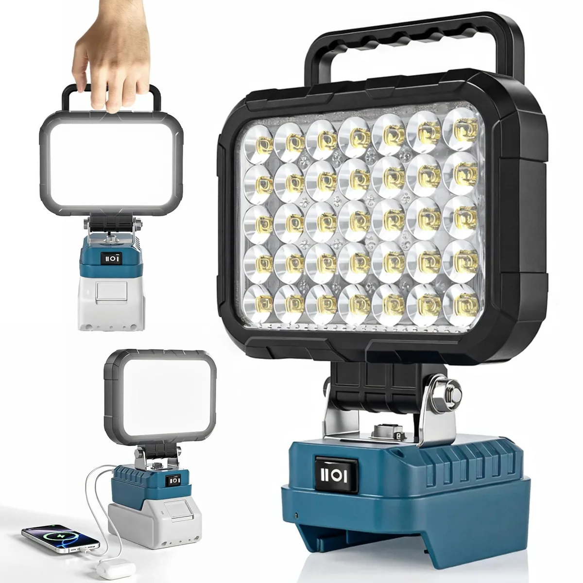 DNBeffulgent DNBeffulgent LED Work Light 18V Makita 78W 10000LM 145° 2 USB Flashlight — product photo