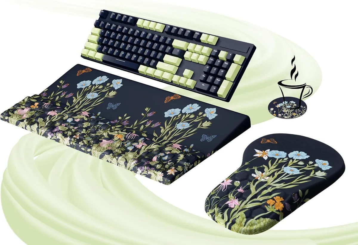 Kenuco Kenuco Ergonomic Wrist Rest Set Moonlit Blossoms — product photo