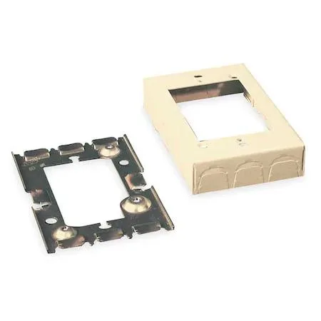 Ivory steel two-channel flush box extension adapter with removable covers