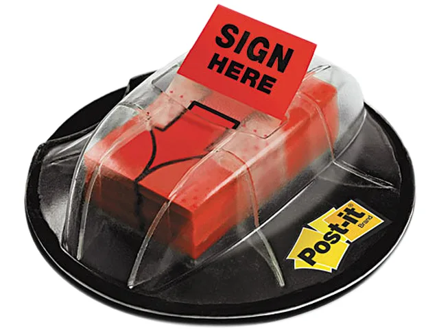 Post-it Post-it 680-HVSHR High Volume Flag Dispenser "Sign Here" Red 200 Flags — product photo