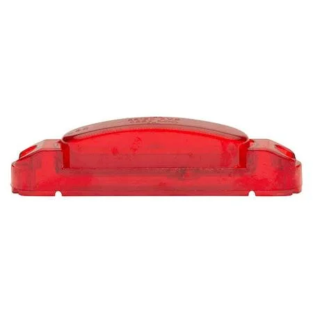 Red rectangular LED clearance lamp with thin polycarbonate lens and bracket mount