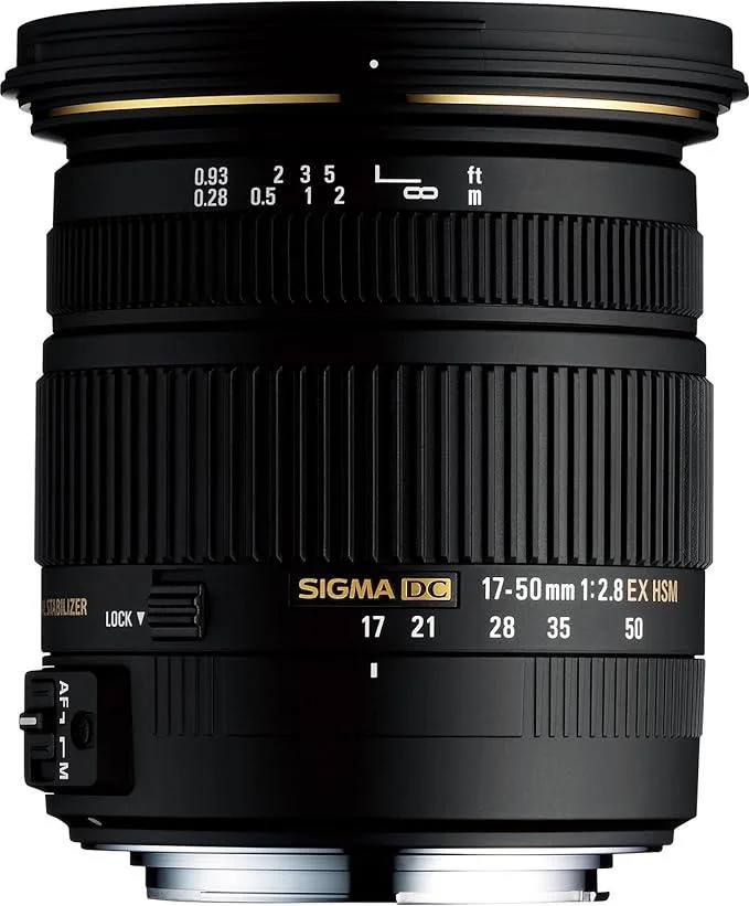SIGMA SIGMA 17-50mm f/2.8 EX DC OS HSM FLD Canon camera lens — product photo