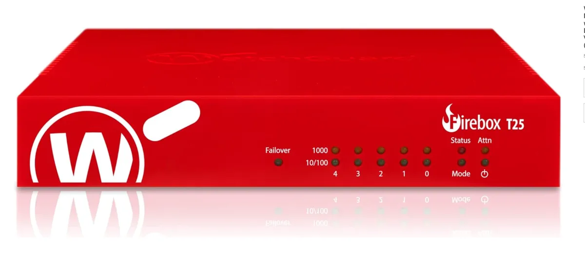 WatchGuard WatchGuard WGT26033 Firebox T25-W firewall appliance 5 port 3.14 Gbps Wi-Fi 6 — product photo