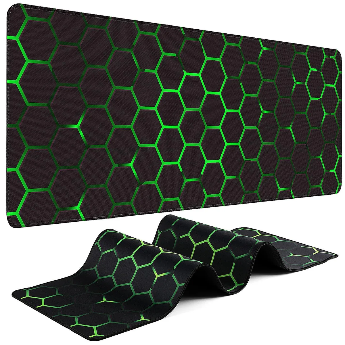 Yuhijoy 31.5 x 11.8 in Black and Green Mouse Pad — product photo