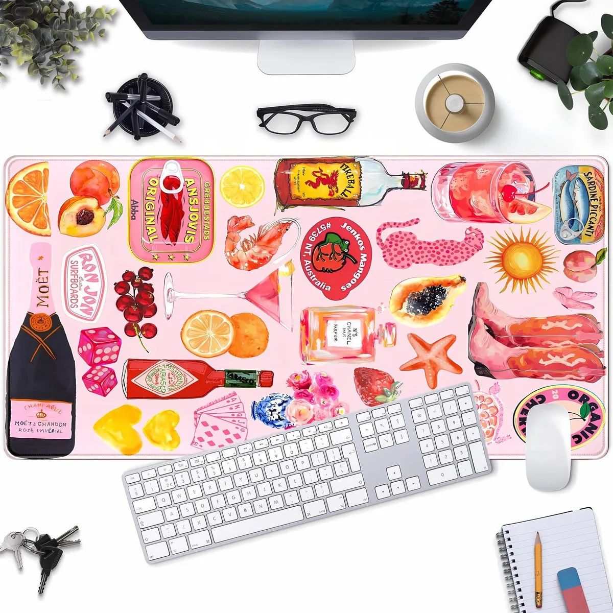 YKJWW XCSDFAD Holiday Pink Game Mouse Pad 31.5 x 15.7 in — product photo