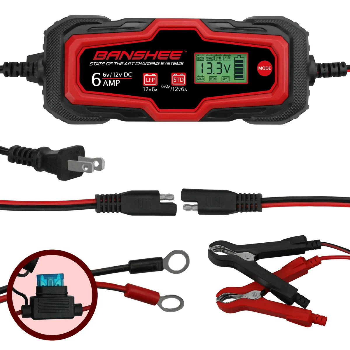 BatteryJack inc. BatteryJack inc. Banshee 6V 12V 6A Smart Battery Charger IP65 — product photo