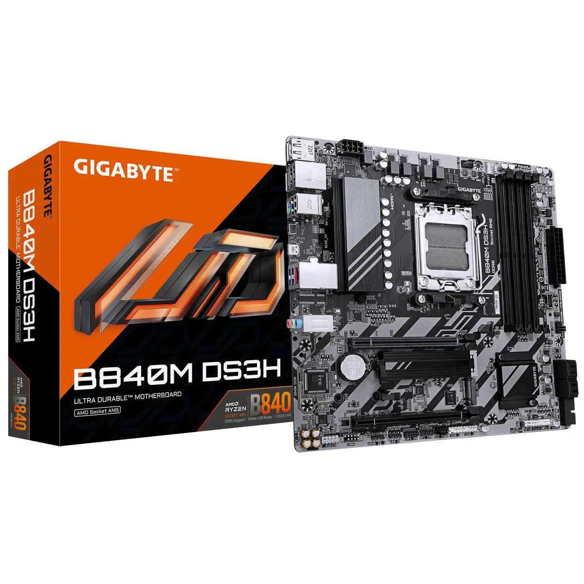 GIGABYTE GIGABYTE B840M DS3H AMD motherboard — product photo