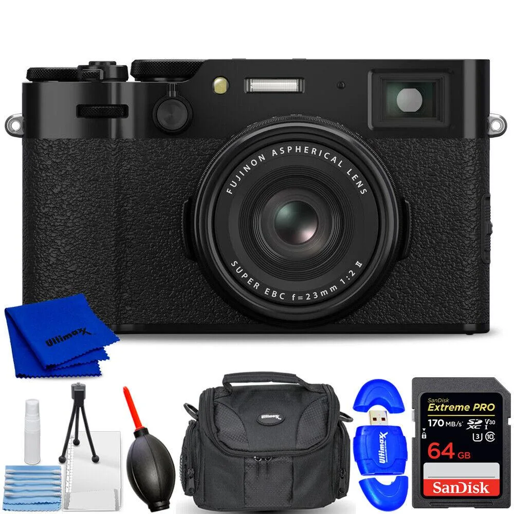 FUJIFILM FUJIFILM X100VI Compact Mirrorless Camera Black 16821913 7PC Accessory Bundle — product photo