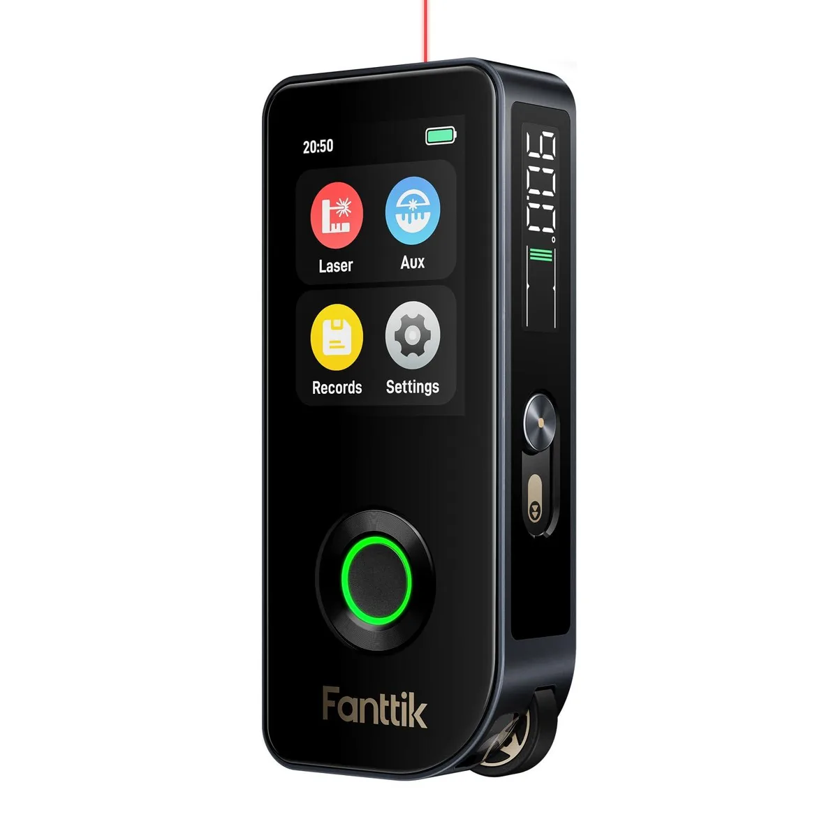 Blue aluminum laser measure with 2.4 inch IPS touch screen and side LCD display