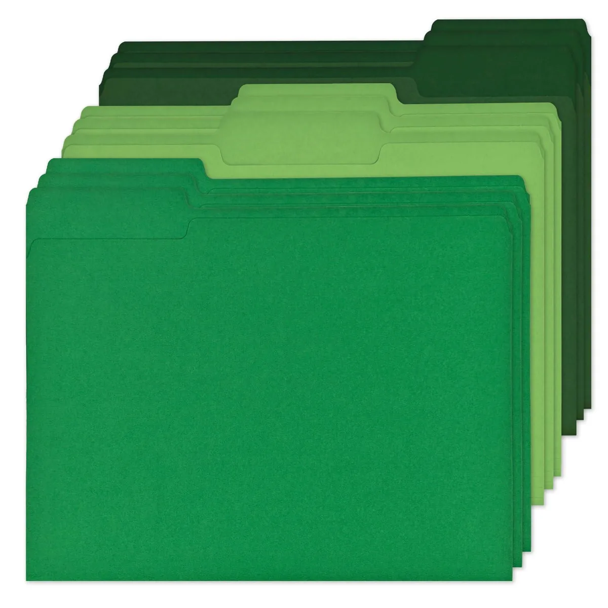  Bazyrock Green File Folders Letter Size 12 Count 8.5 x 11 inches 250gsm — product photo