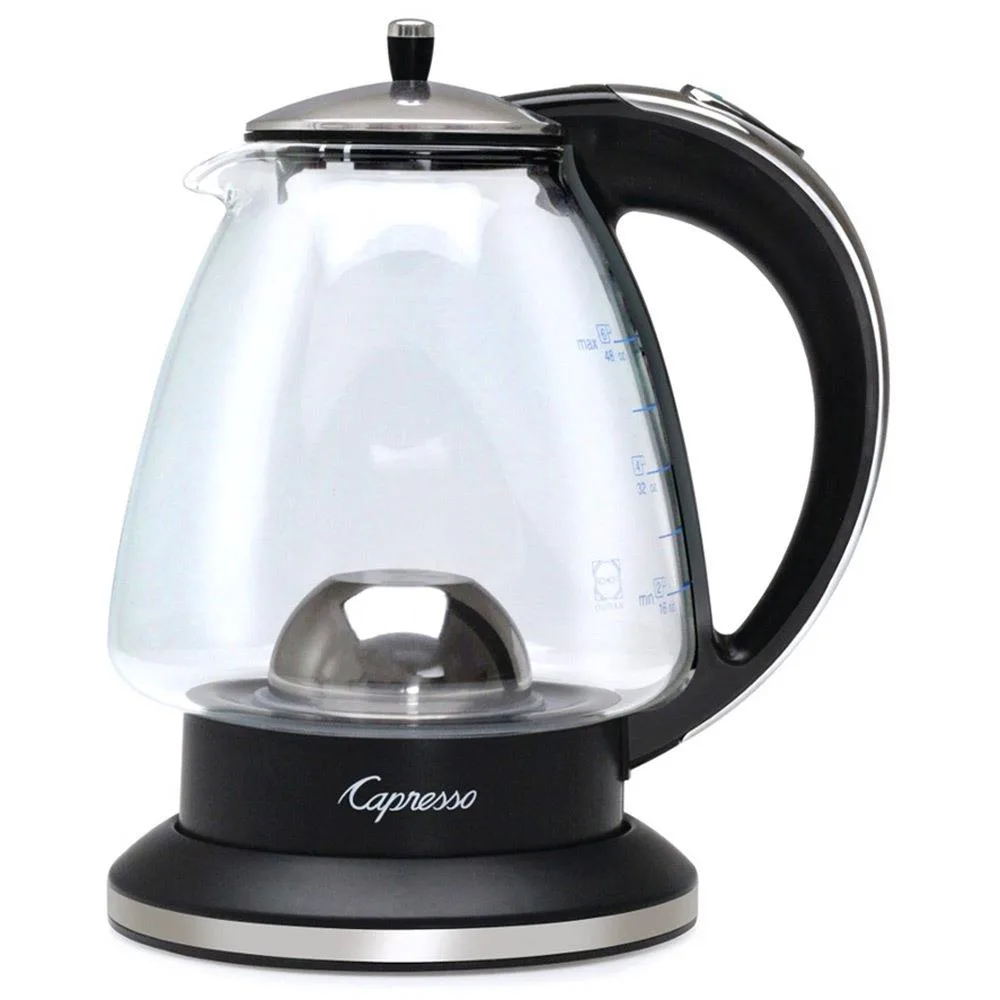 Capresso Capresso H2O Glass Rapid-Boil Kettle 48 oz Black/Polished Chrome — product photo