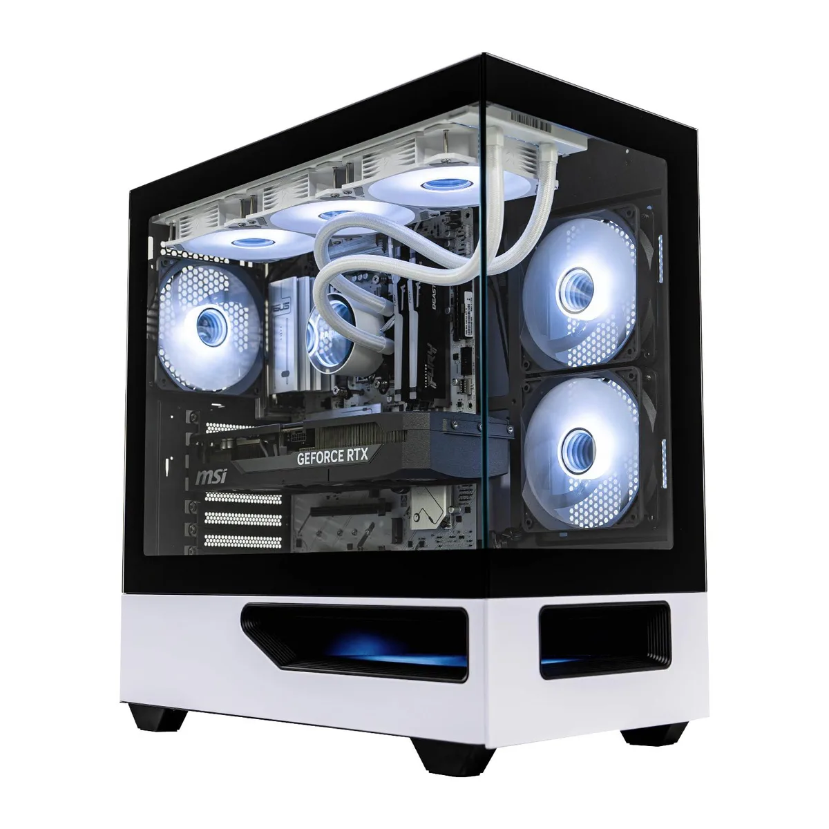 Raidmax Raidmax H200 Air Tunnel PC Case, 238mm Wide Body, 5x 120mm ARGB Fans, Bottom Airflow Tunnel, Tempered Glass — product photo