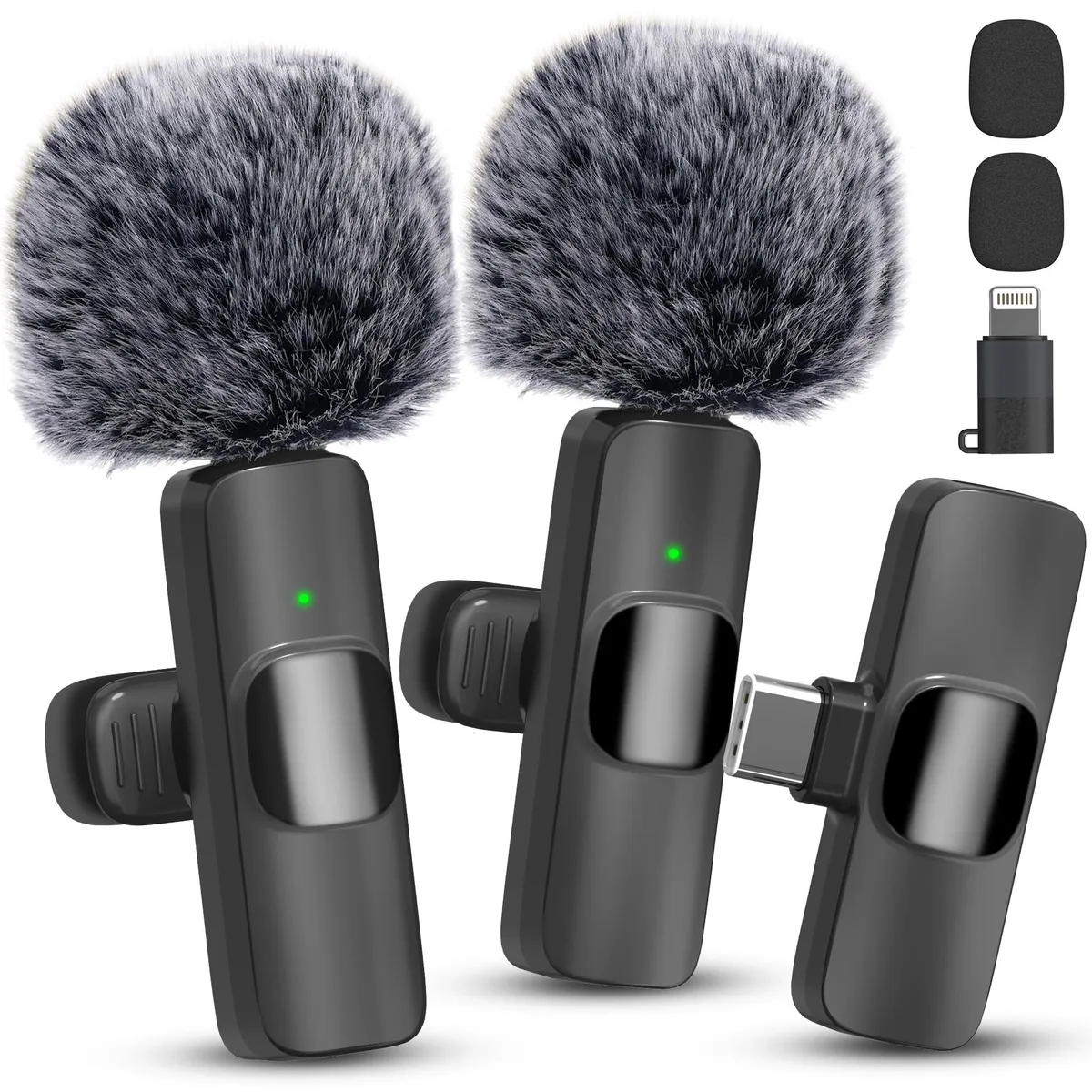  Rzeuml WLM100 Wireless Lavalier Microphone 2 Pack Black — product photo