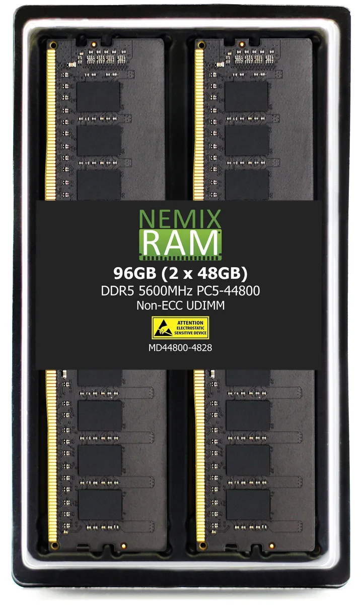 NEMIX RAM NEMIX RAM 96GB (2x48GB) DDR5 5600 CL46 2Rx8 UDIMM Gigabyte B650 Gaming X AX compatible memory upgrade — product photo