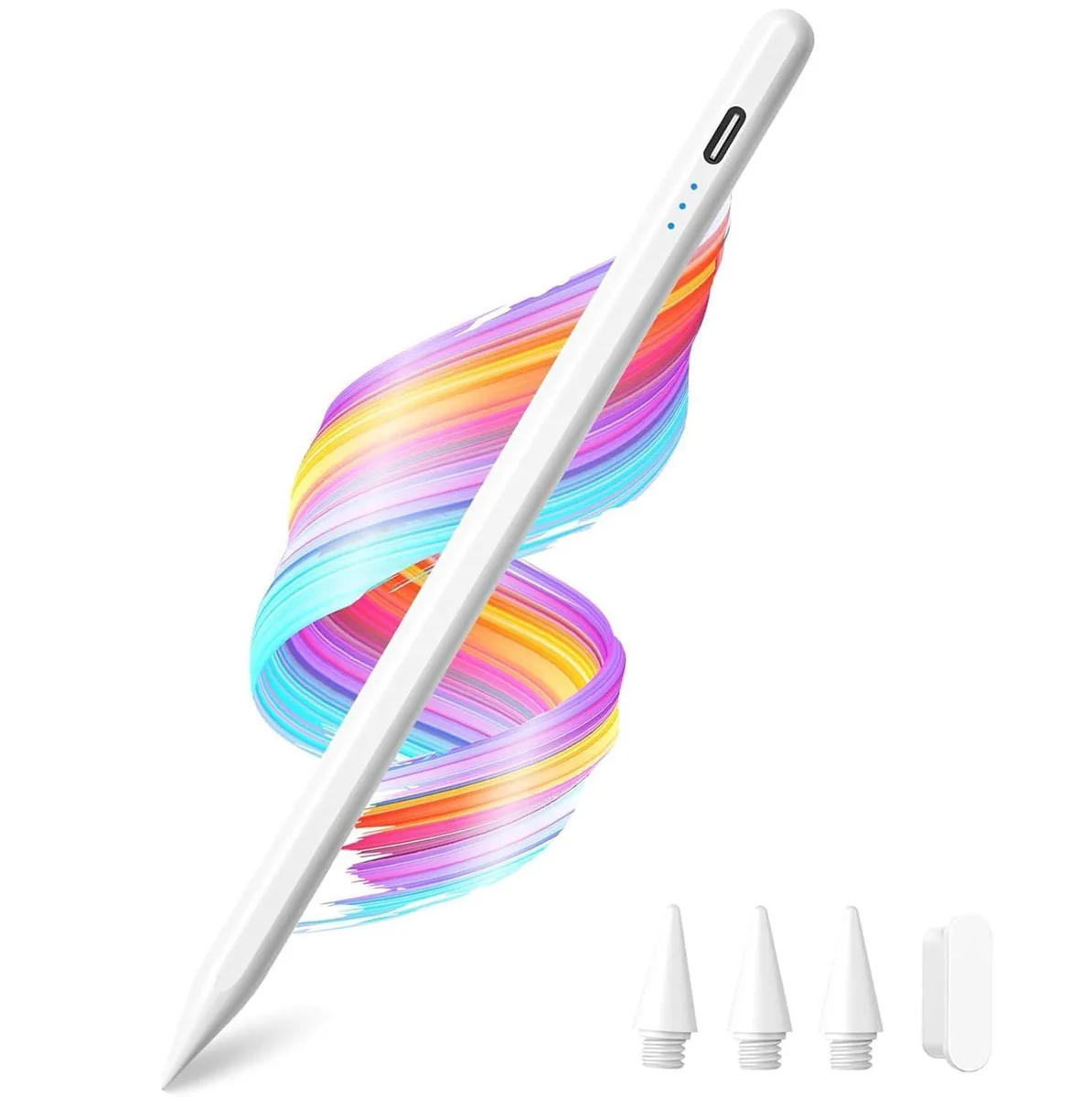  BikeAnything Stylus Pen White 1.5mm tip Palm Rejection Tilt Sensitivity Fast Charge iPad 2018-2026 — product photo