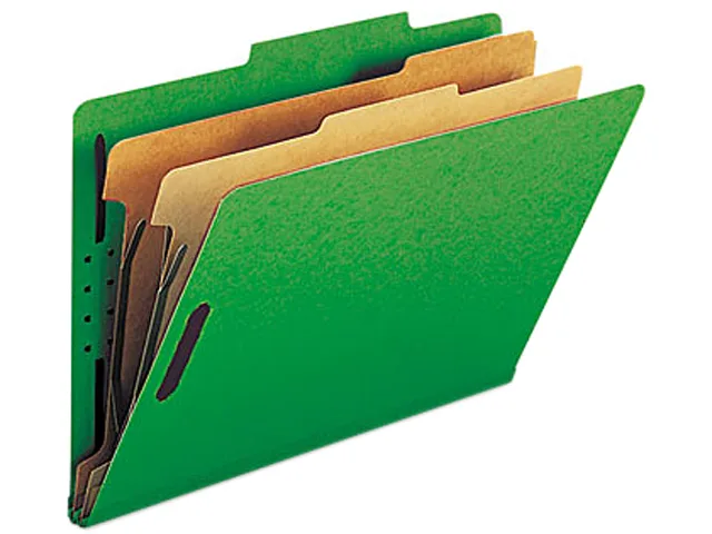 Smead Smead 19033 Pressboard Classification File Folder, Legal, Six-Section, Green, 10/Box — product photo