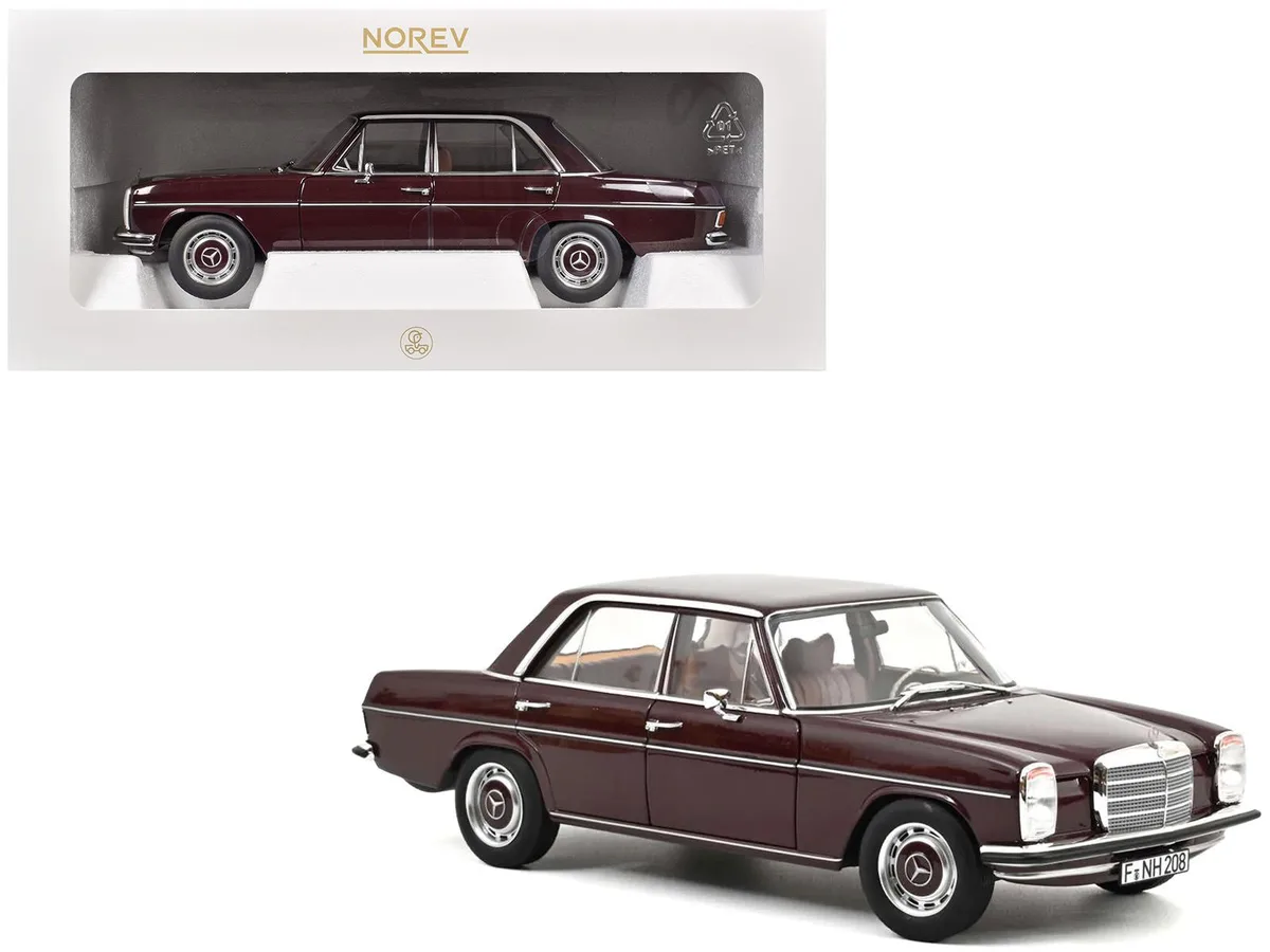 Norev Norev 1968 Mercedes-Benz 200 Dark Red Brown 1/18 Diecast hobby collectible — product photo