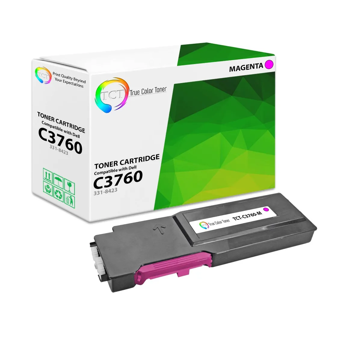 True Color Toner True Color Toner 3760 Magenta Toner Cartridge 9000 Pages Replaces Dell 331-8423 8427 8431 — product photo
