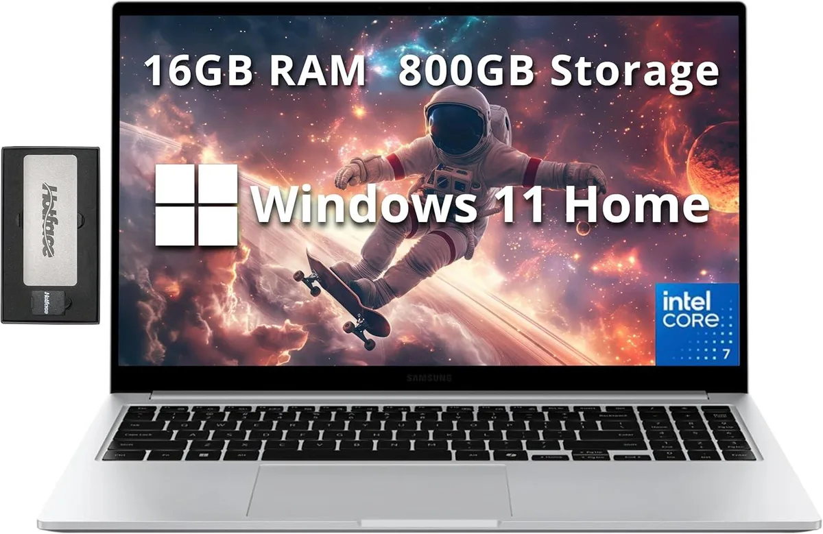 SAMSUNG SAMSUNG Galaxy Book4 business laptop Intel Core 7 150U 16GB LPDDR4X 800GB storage 15.6" FHD Silver — product photo