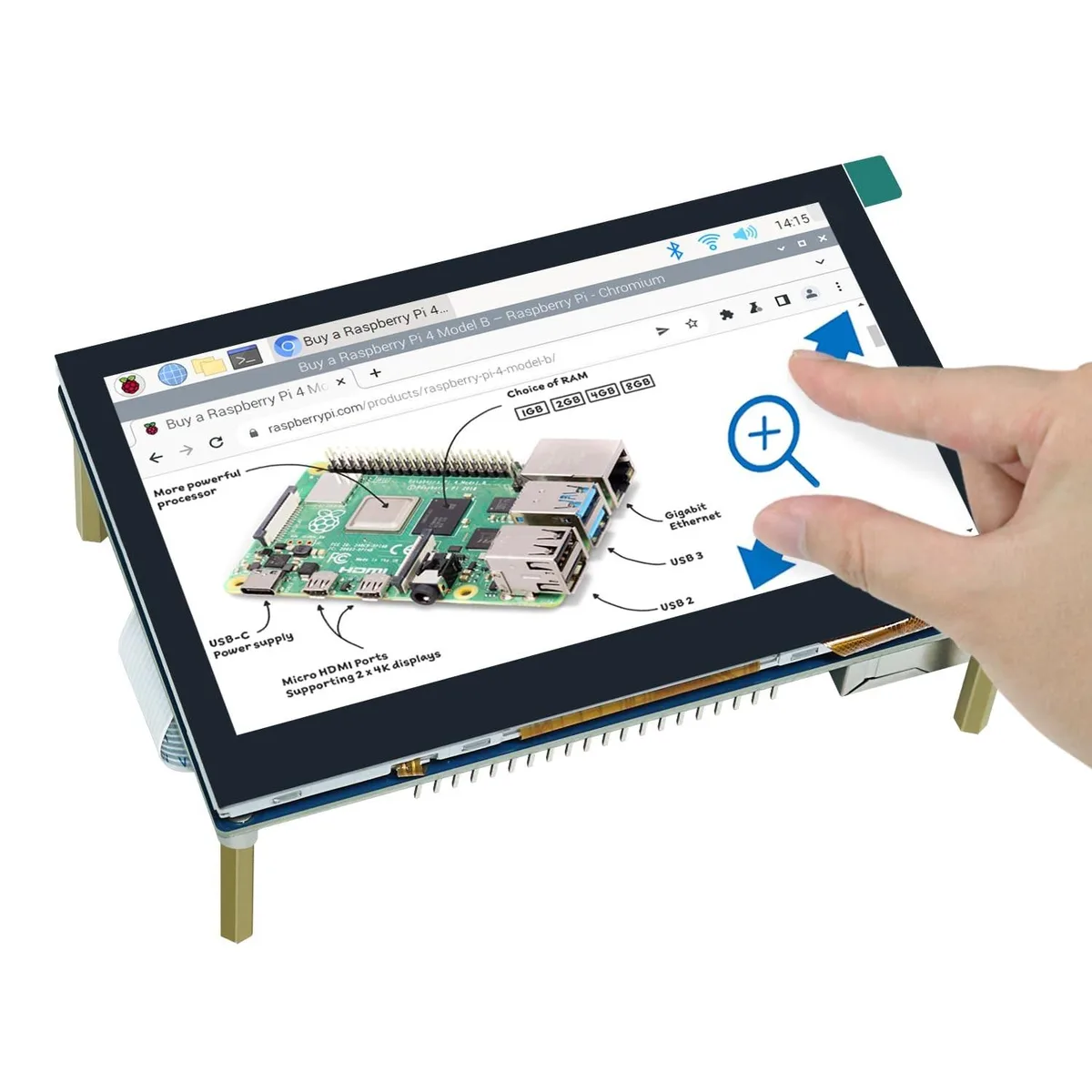KW-Commerce KW-Commerce 4.3" IPS Touchscreen 800x480 MIPI DSI 2 in 1 accessory — product photo