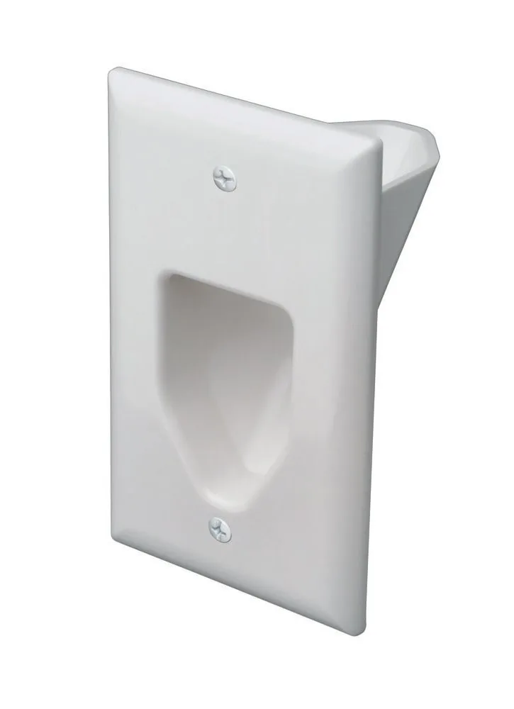 DataComm Electronics, Inc. DataComm Electronics, Inc. 45-0001-WH 1-Gang Recessed Low Voltage Cable Plate White 2 Pack — product photo