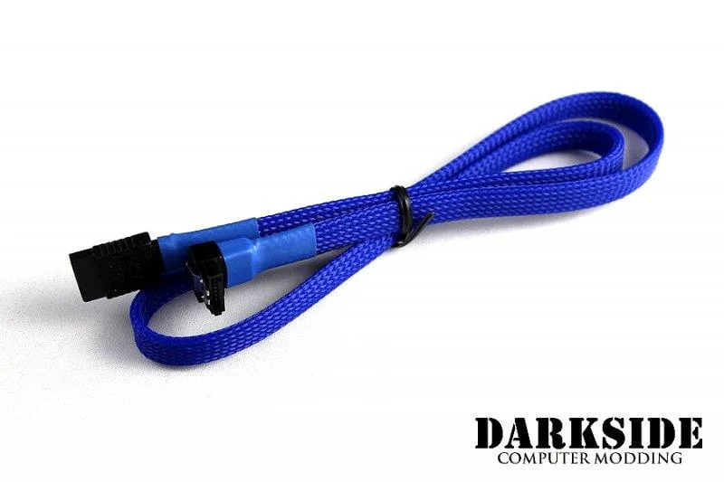 Darkside Computer Modding Darkside Computer Modding 60cm SATA 3.0 180° to 90° Cable UV Blue — product photo
