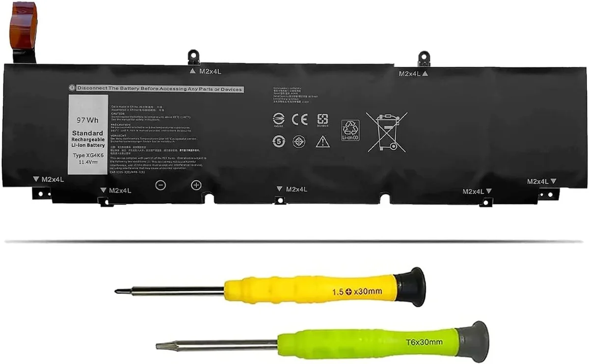 NShi NShi 97Wh 11.4V Laptop Battery for Dell XPS 17 9700 9710 9720 Precision 5750 5760 5770 — product photo
