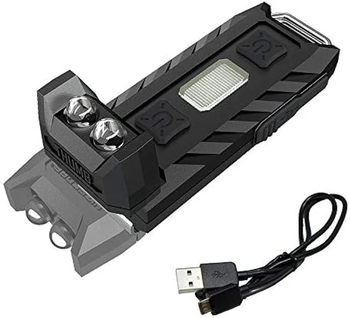 TAURKENAM TAURKENAM 85 Lumens USB Rechargeable Keychain Light Red LED Tiltable Clip — product photo