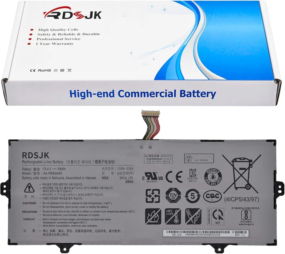 TAURKENAM TAURKENAM AA-PBSN4AF laptop battery 15.4V 54Wh 4-cell — product photo