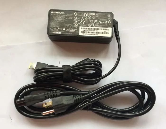 Rectangular black USB-C power adapter with cable attached