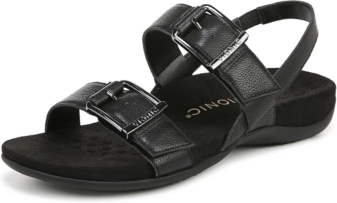 Vionic Group LLC Vionic Group LLC Reese Slingback Heeled Sandal Black Leather Size 10 1.5in Heel — product photo